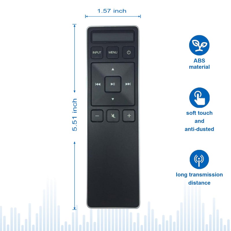 Beyution XRS551-C Replacement Remote Control Fit for VIZIO Sound Bar Stereo System SB3851C0 SB3851-C0 SB3851C0M SB3851-C0M SB3851D0 SB3851-D0 SB4051C0 SB4051-C0 SB4051D5 SB4051-D5 B3851-C0 SB4551-D5 - Image 2